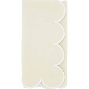 NEW SARO LIFESTYLE scallop cotton napkins in natural/white